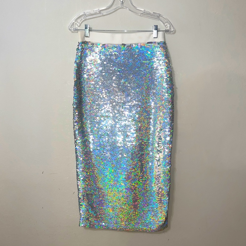 Iridescent sequin mermaid midi pencil skirt ASOS